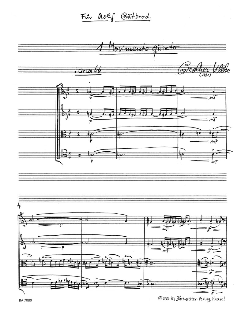 String Quartet Nr. 3 op. 87 (1981) [score]