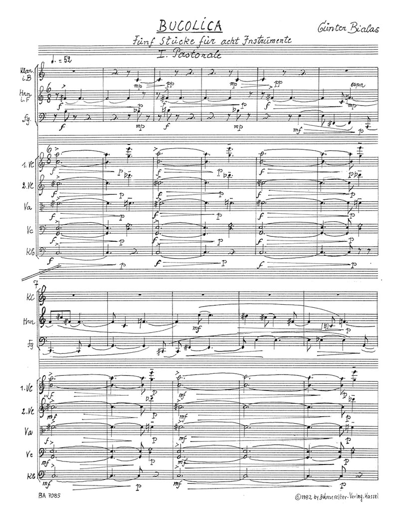Bucolica (1982) [score]