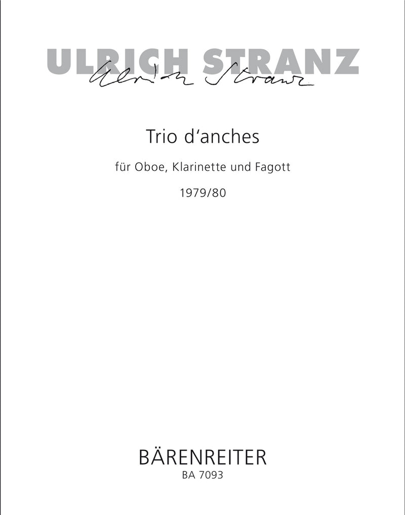 Trio d'anches für Oboe, Klarinette und Fagott (1979/1980)
