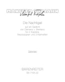 Die Nachtigall für 2 Soprane, Mezzosopran und 3 Klarinetten (1984) [set of parts]