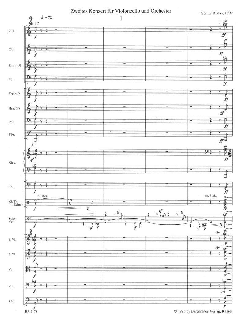 Konzert für Violoncello und Orchestra Nr. 2 (1992)