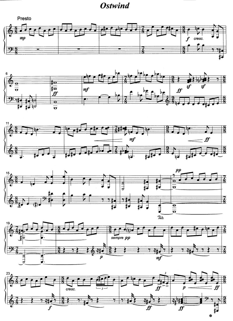 sechs Skizzen für Klavier (1987)