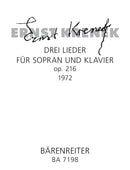 Drei Lieder für Sopran und Klavier op. 216 (1972)