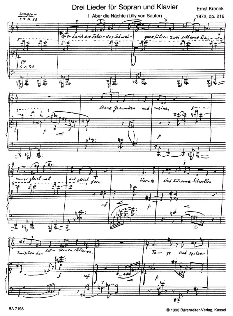 Drei Lieder für Sopran und Klavier op. 216 (1972)