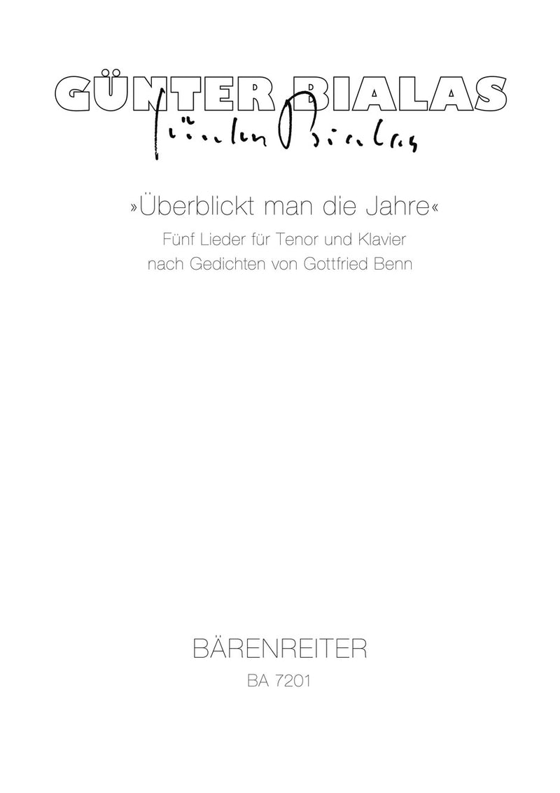 Überblickt man die Jahre