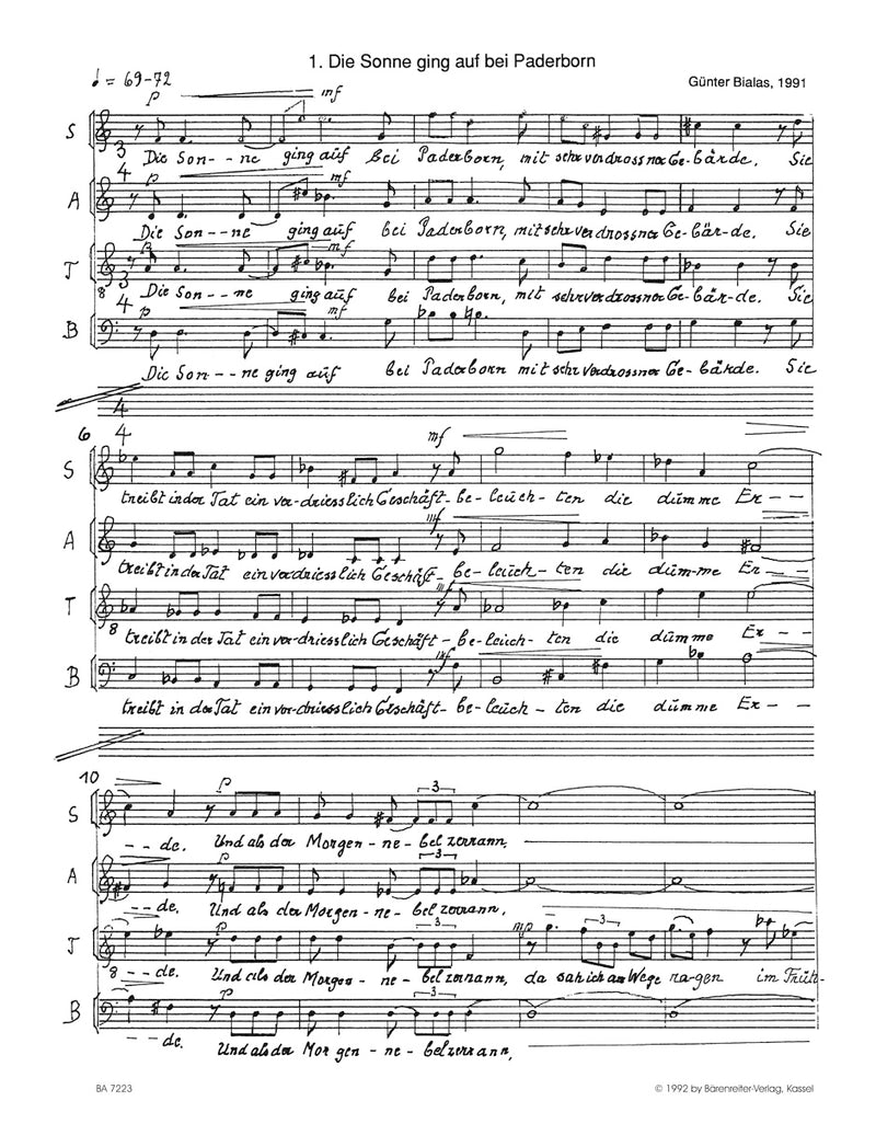 fünf Chorlieder nach Gedichten von Heinrich Heine (1991)