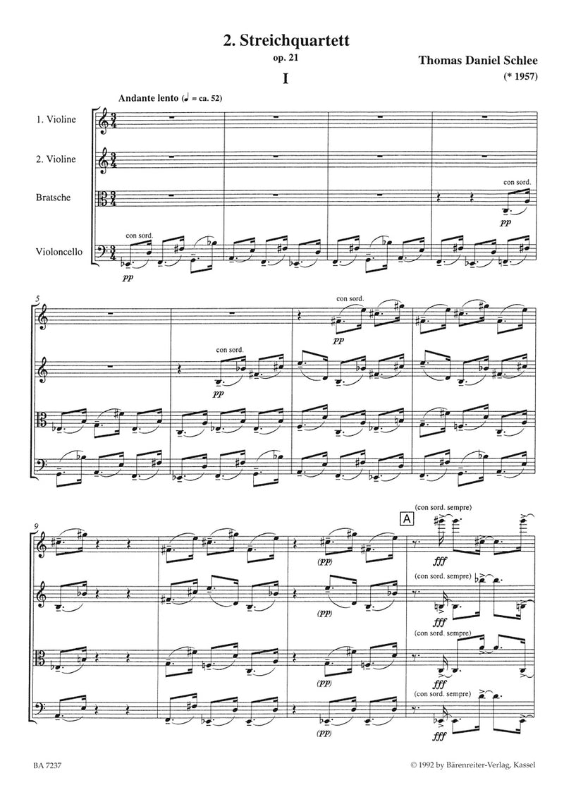 String Quartet Nr. 2 op. 21 [score]