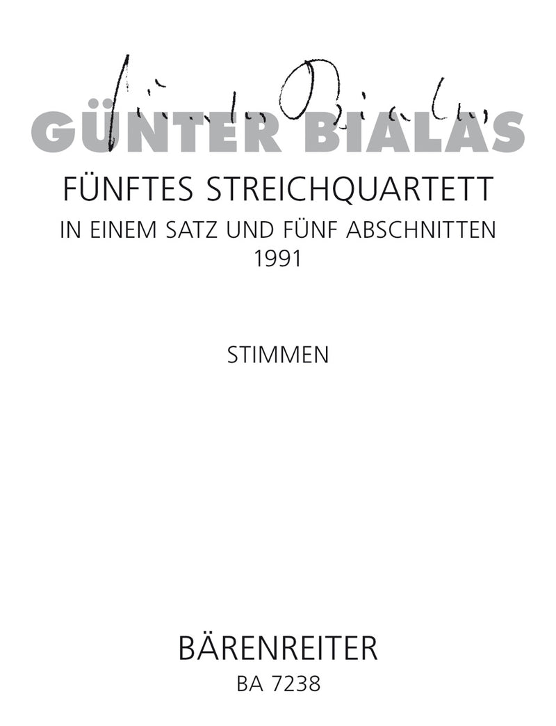 String Quartet Nr. 5 (1991) [score]
