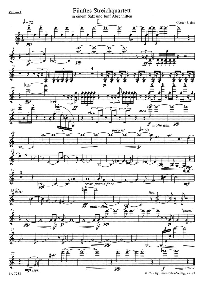 String Quartet Nr. 5 (1991) [score]