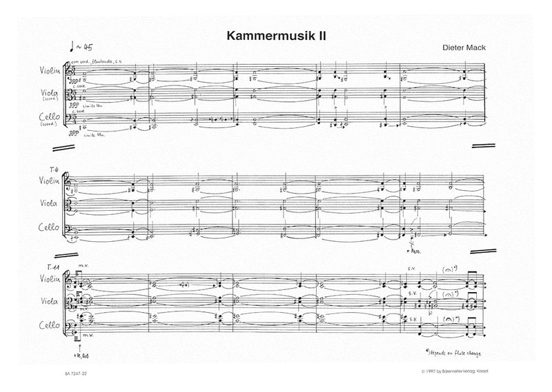 Kammermusik II (1991) [set of parts]