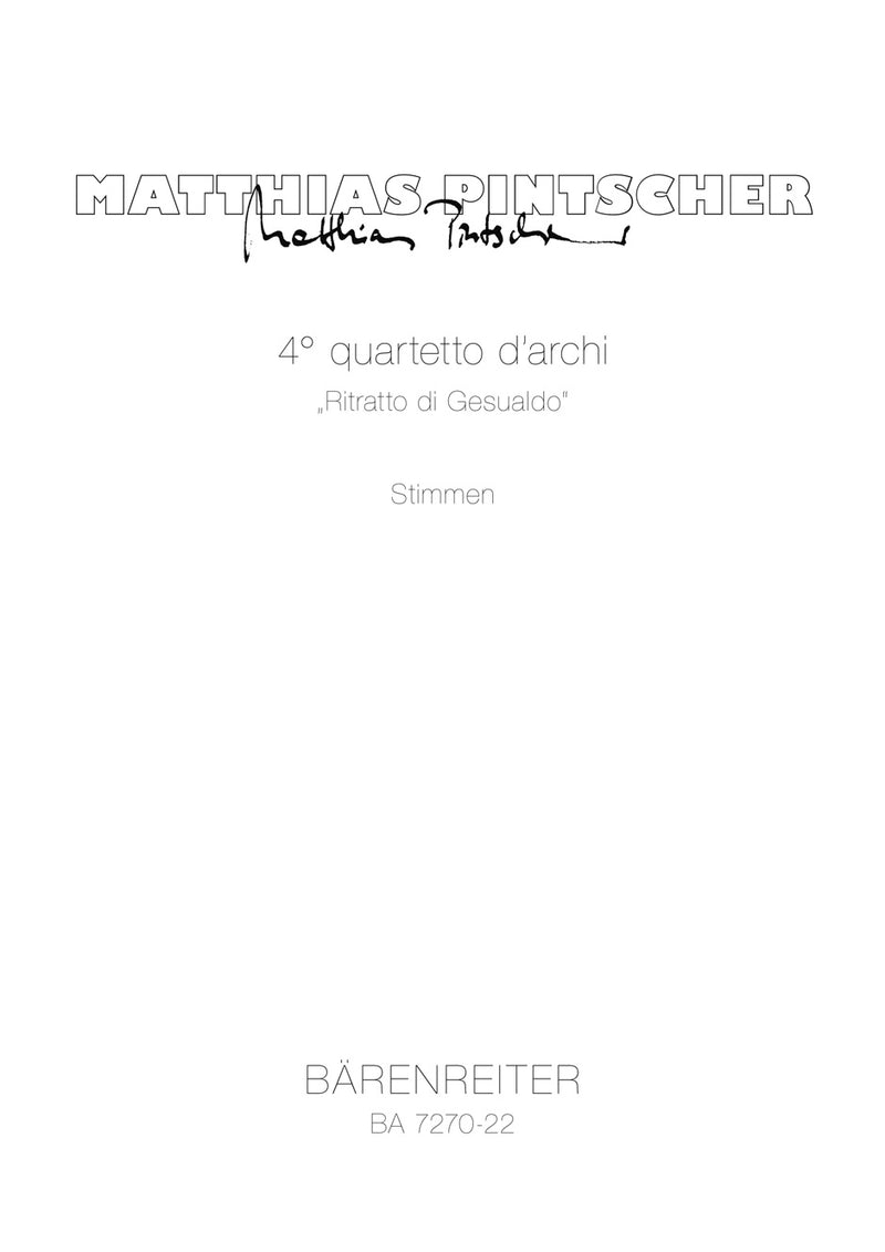 4. quartetto d'archi - Ritratto di Gesualdo (1992) [set of parts]