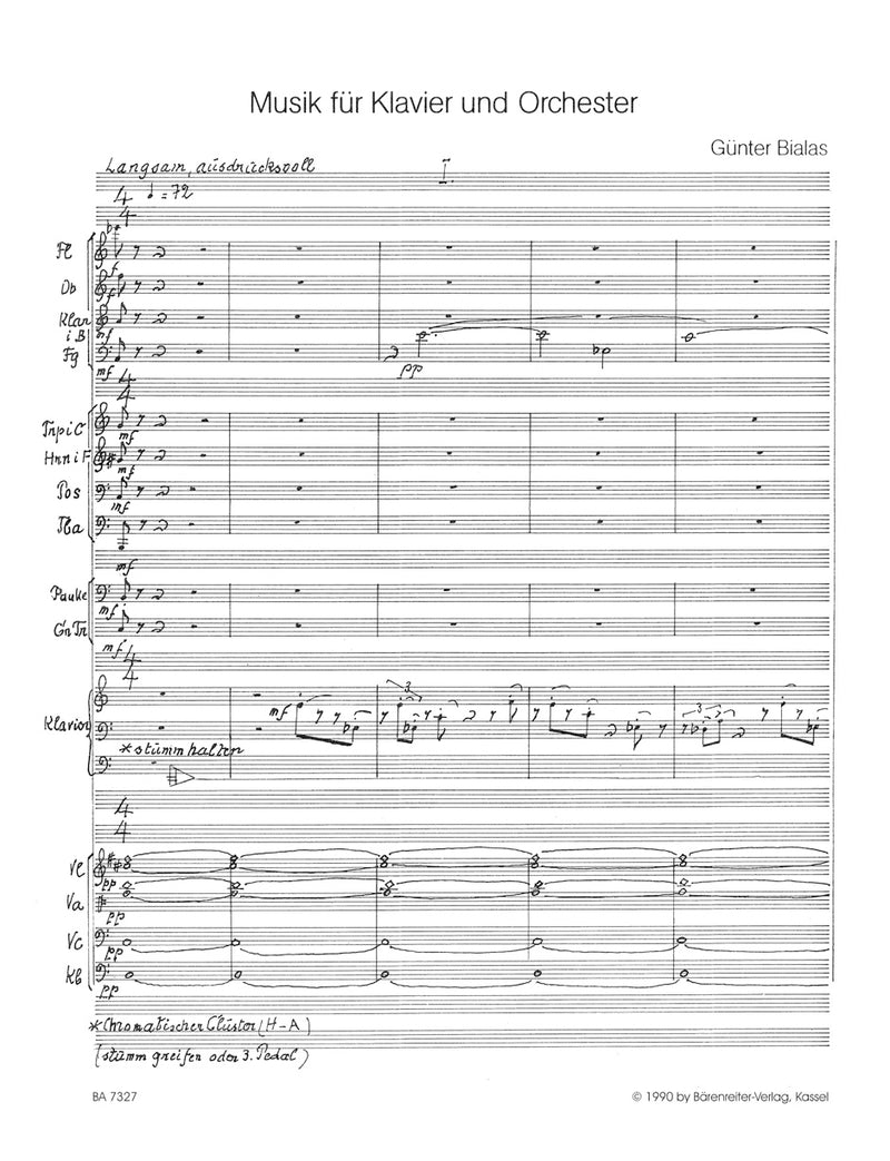 Musik für Klavier und Orchester (1990)（ポケットスコア）