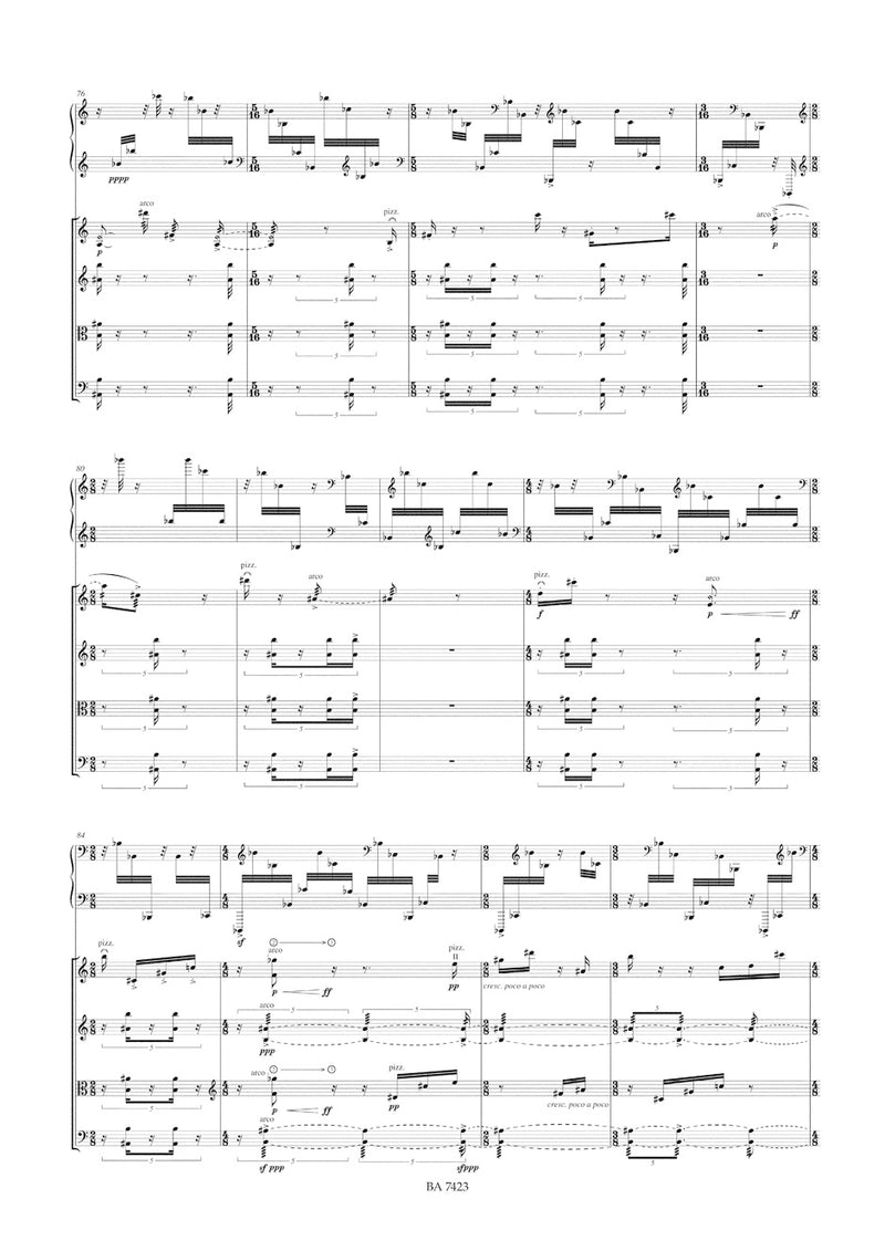 spur für Klavier und String Quartet (1998) [score]