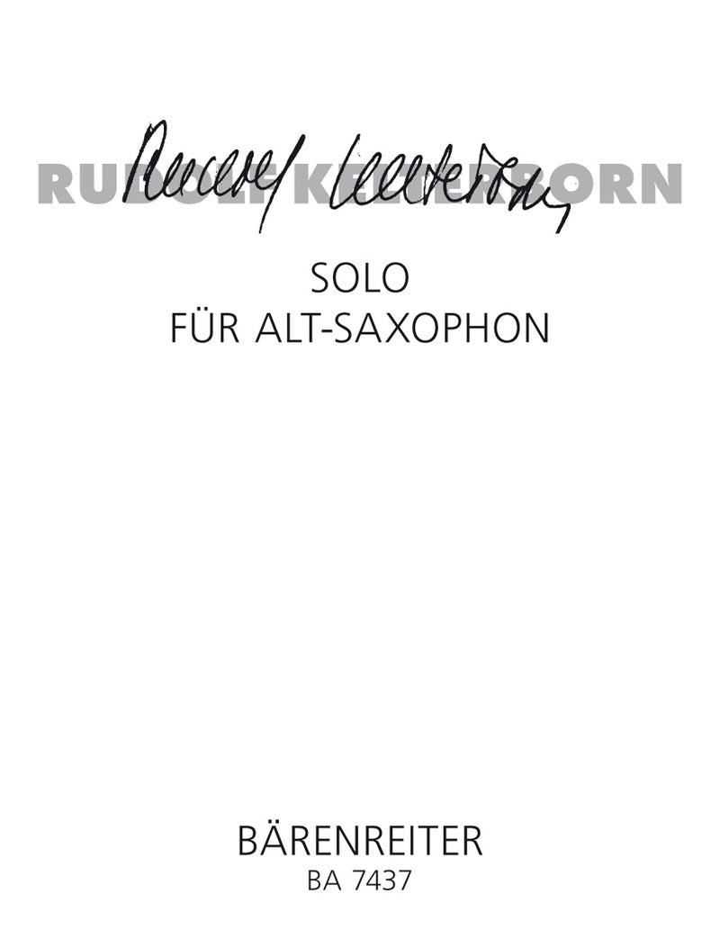 Solo für Alt-Saxophon (1994/1995)