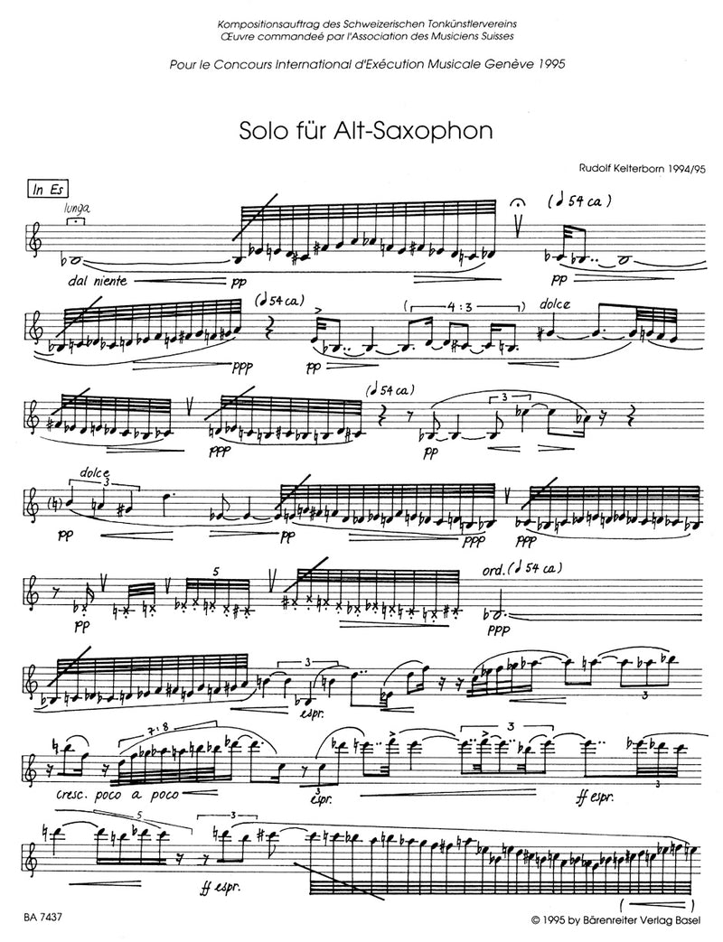 Solo für Alt-Saxophon (1994/1995)