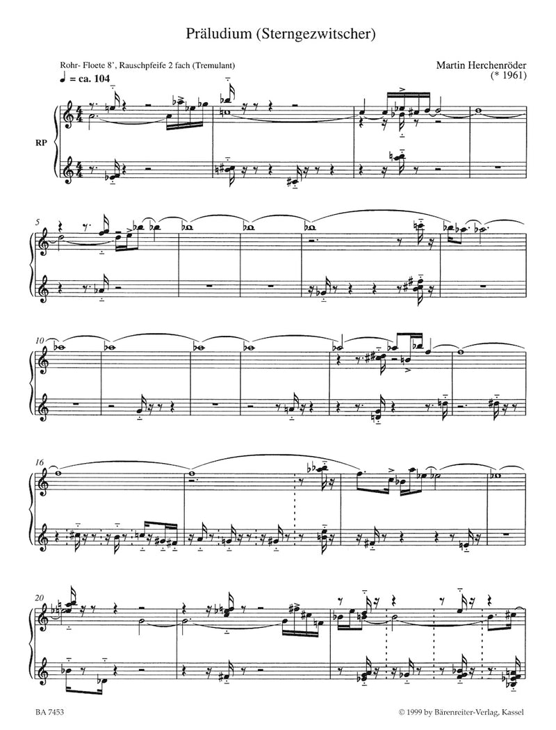 zeit raum I: ad fontes (1996) -drei Melodien für Orgel-