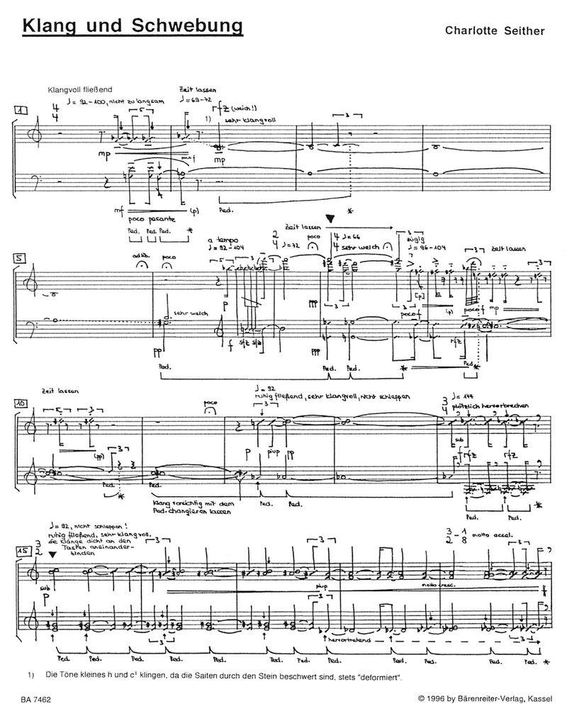 Klang und Schwebung für Klavier (1996)