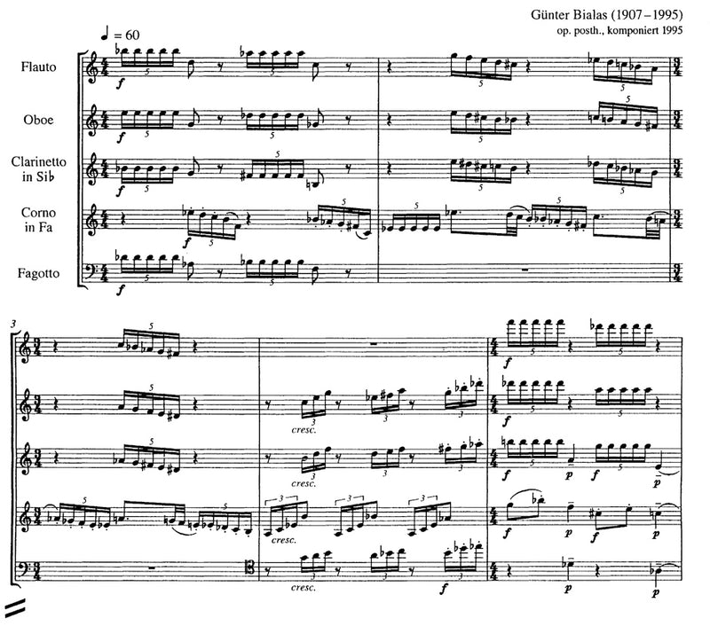Satz für Bläserquintett op. posth. (1995)