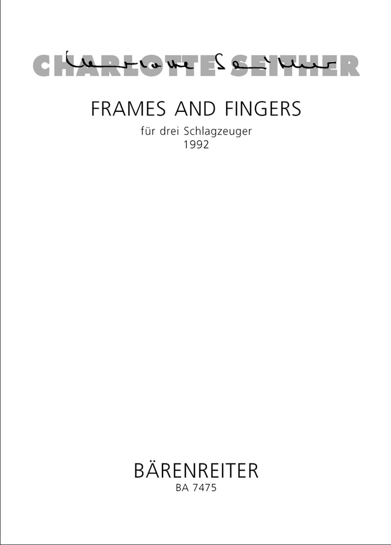 Frames and fingers für 3 Schlagzeuger (1992)
