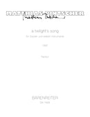 a twilight's song für Sopran und sieben Instrumente (1997) [score]