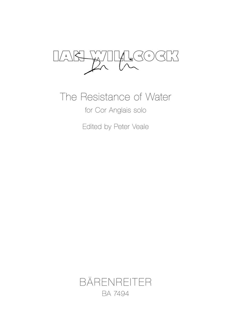 The Resistance of Water for Cor Anglais solo (1996)
