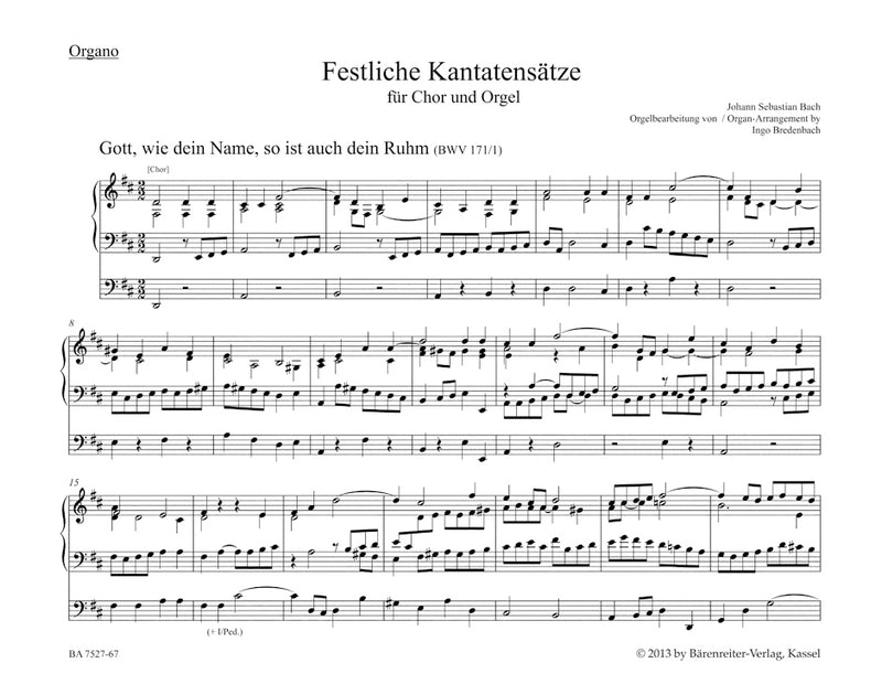 Festive Choral settings from Cantatas (Arranged for Choir and Organ) [organ part]