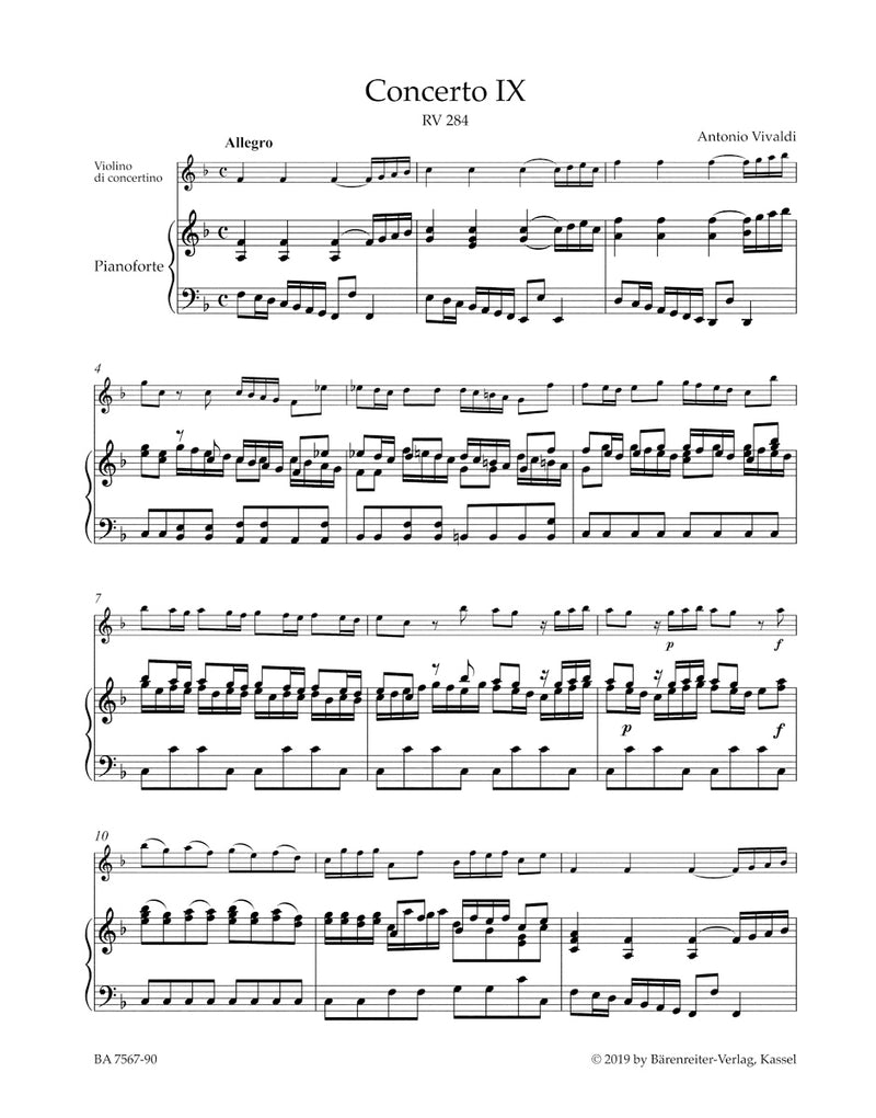 La Stravaganza op. 4: Twelve Concertos for Violin, Strings and Basso continuo, vol. 2（ピアノ・リダクション）