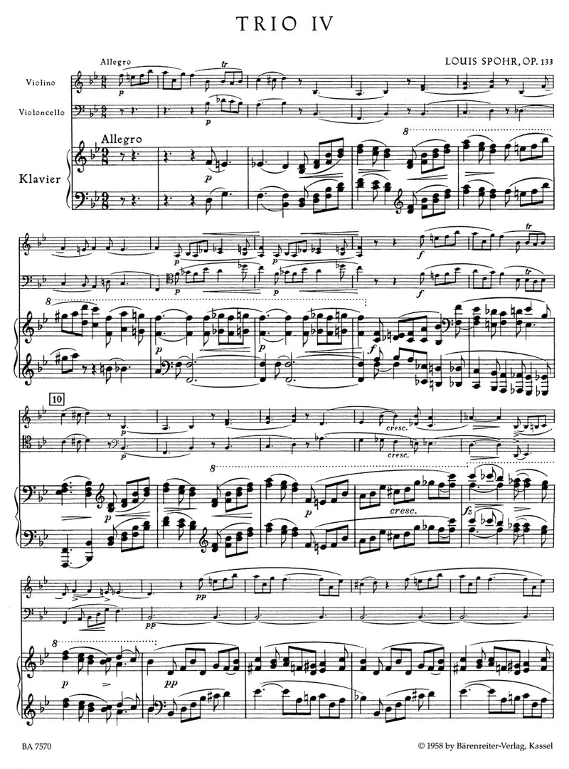 Trio für Klavier, Violine und Violoncello B-Dur op. 133
