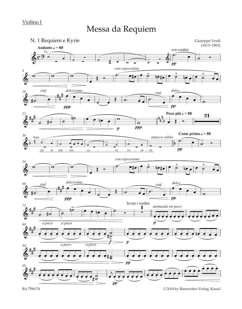 Messa da Requiem [violin 1 part]