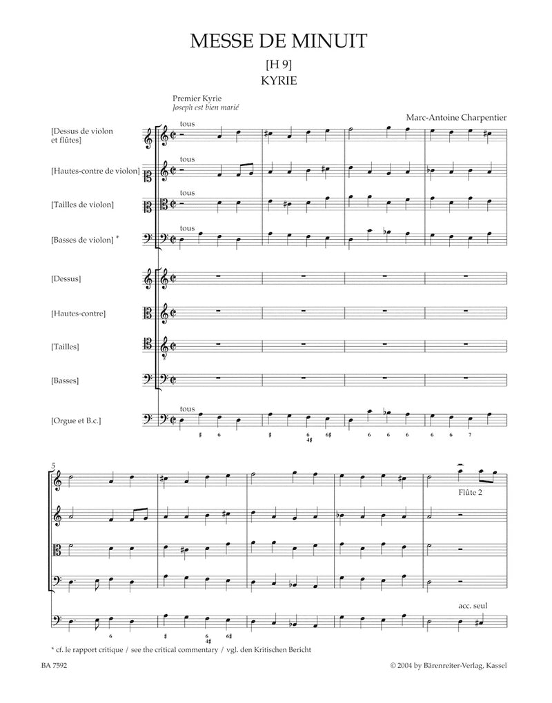 Messe de Minuit pour Noel H 9 [score]