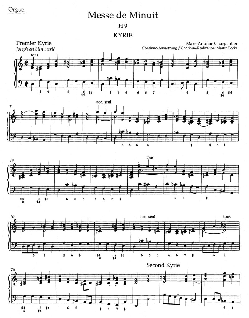 Messe de Minuit pour Noel H 9 [organ part]