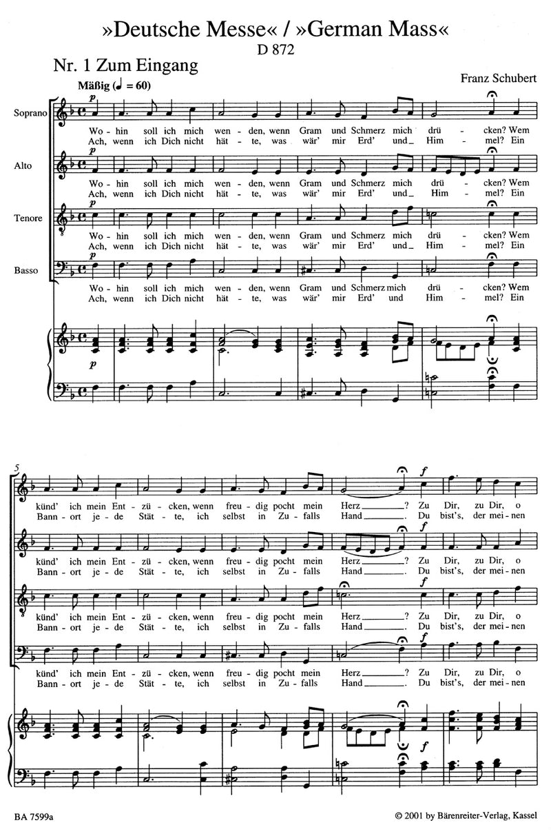Deutsche Messe D 872 [organ reduction]