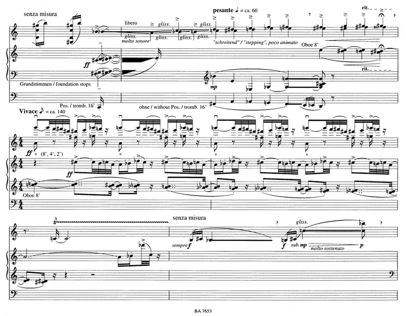 Cadenza con ostinati per violino e organo (1994)