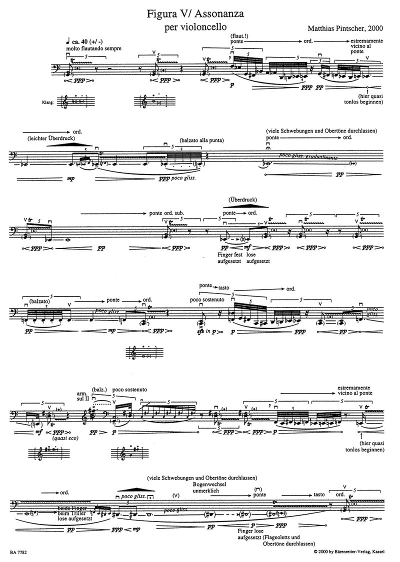 Figura V / Assonanza per Violoncello (2000)
