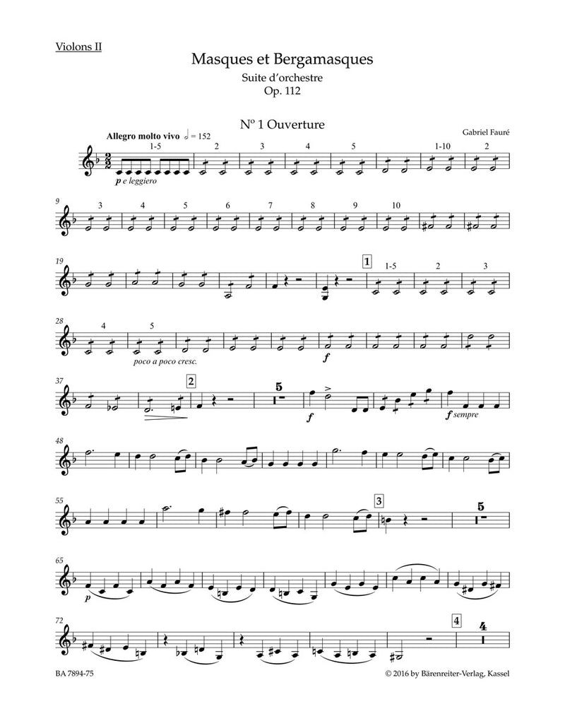Masques et Bergamasques op. 112 [violin 2 part]