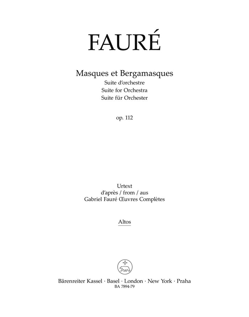 Masques et Bergamasques op. 112 [viola part]
