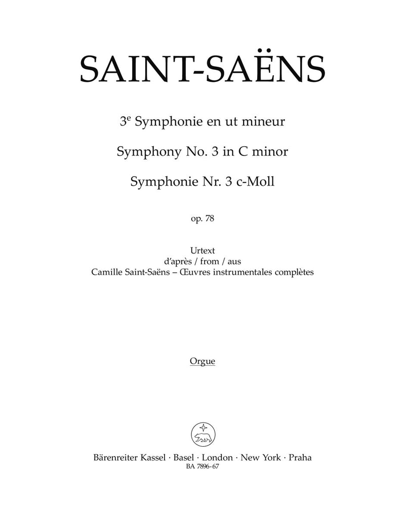 Symphony Nr. 3 C minor op. 78 [organ part]