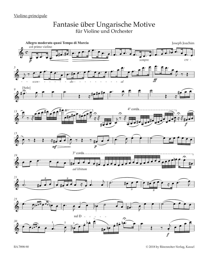 Fantasie über Ungarische Motive (1850) / Fantasie über Irische [Schottische] Motive (1852) für Violine und Orchester（ピアノ・リダクション）