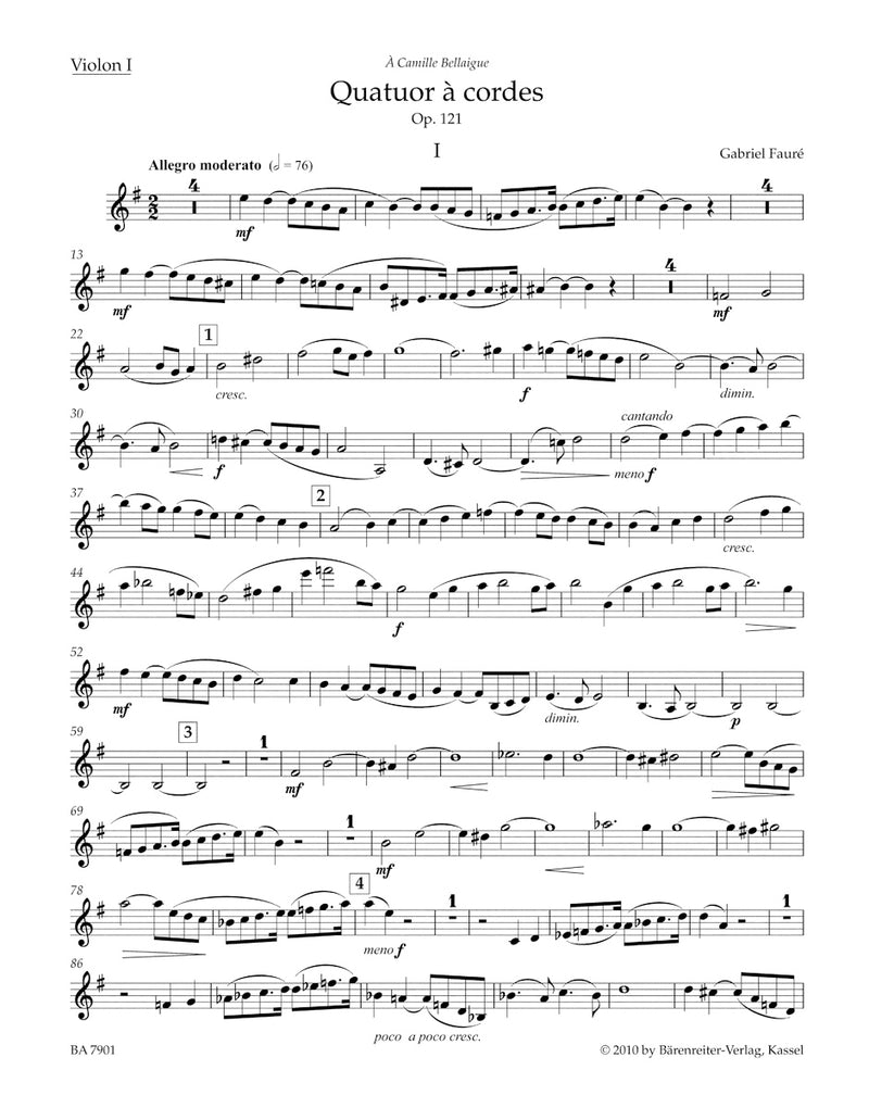 Quatuor à cordes / String Quartet op. 121 N 195 [set of parts]