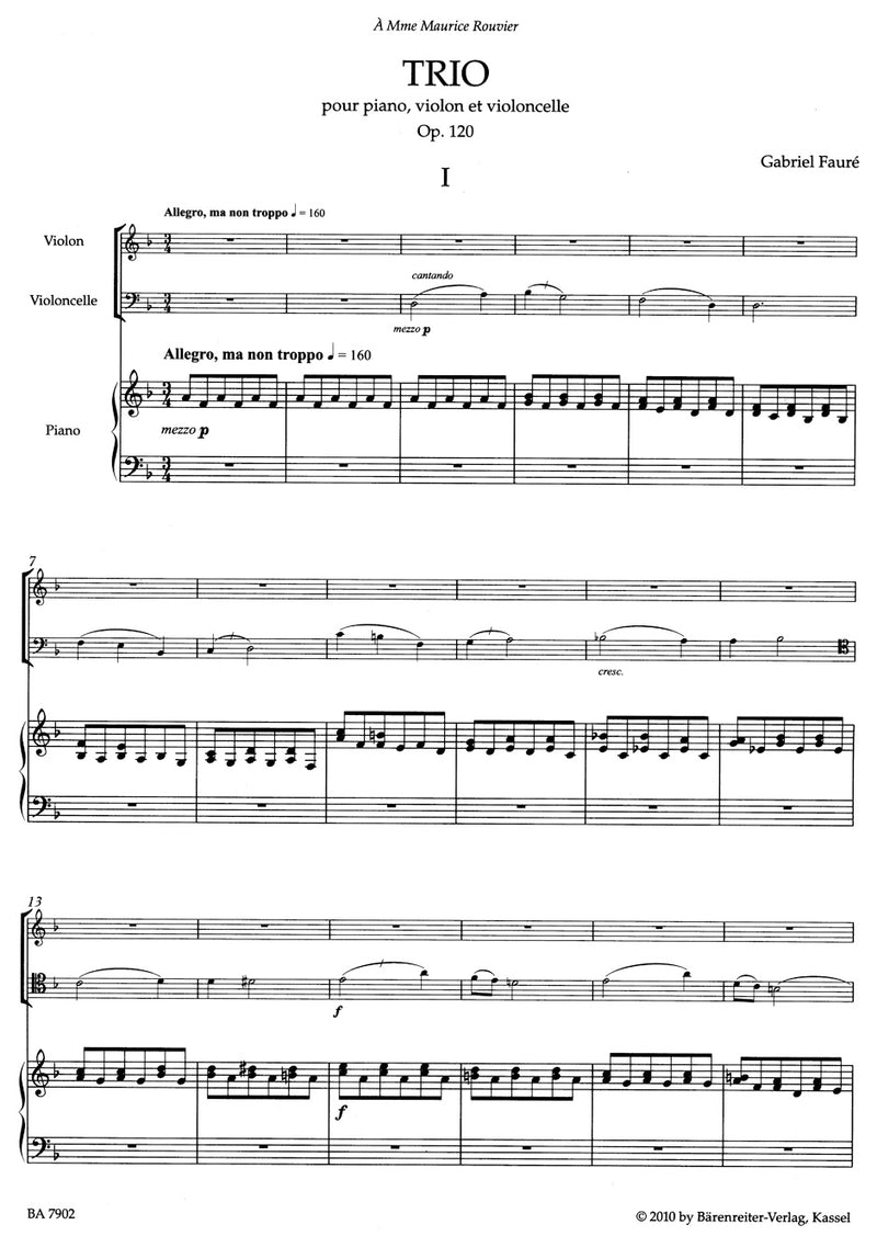Trio for Piano, Violin and Violoncello op. 120