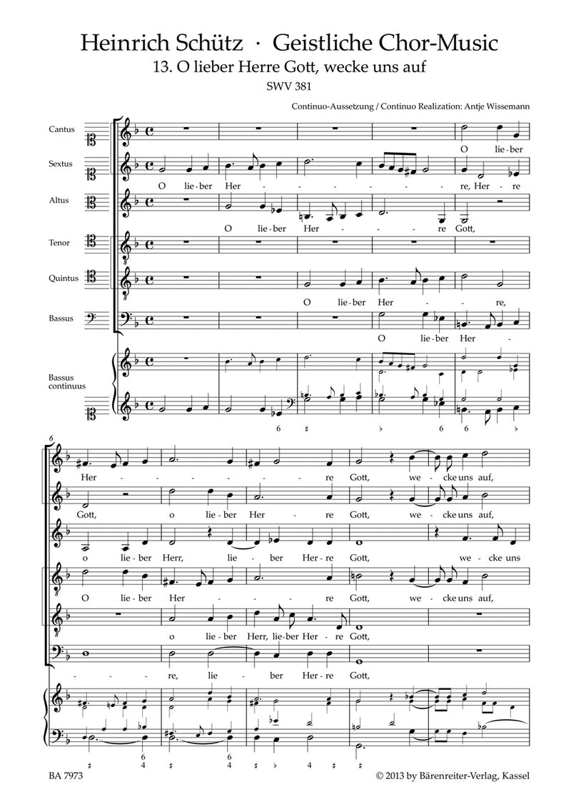 O lieber Herre Gott, wecke uns auf SWV 381