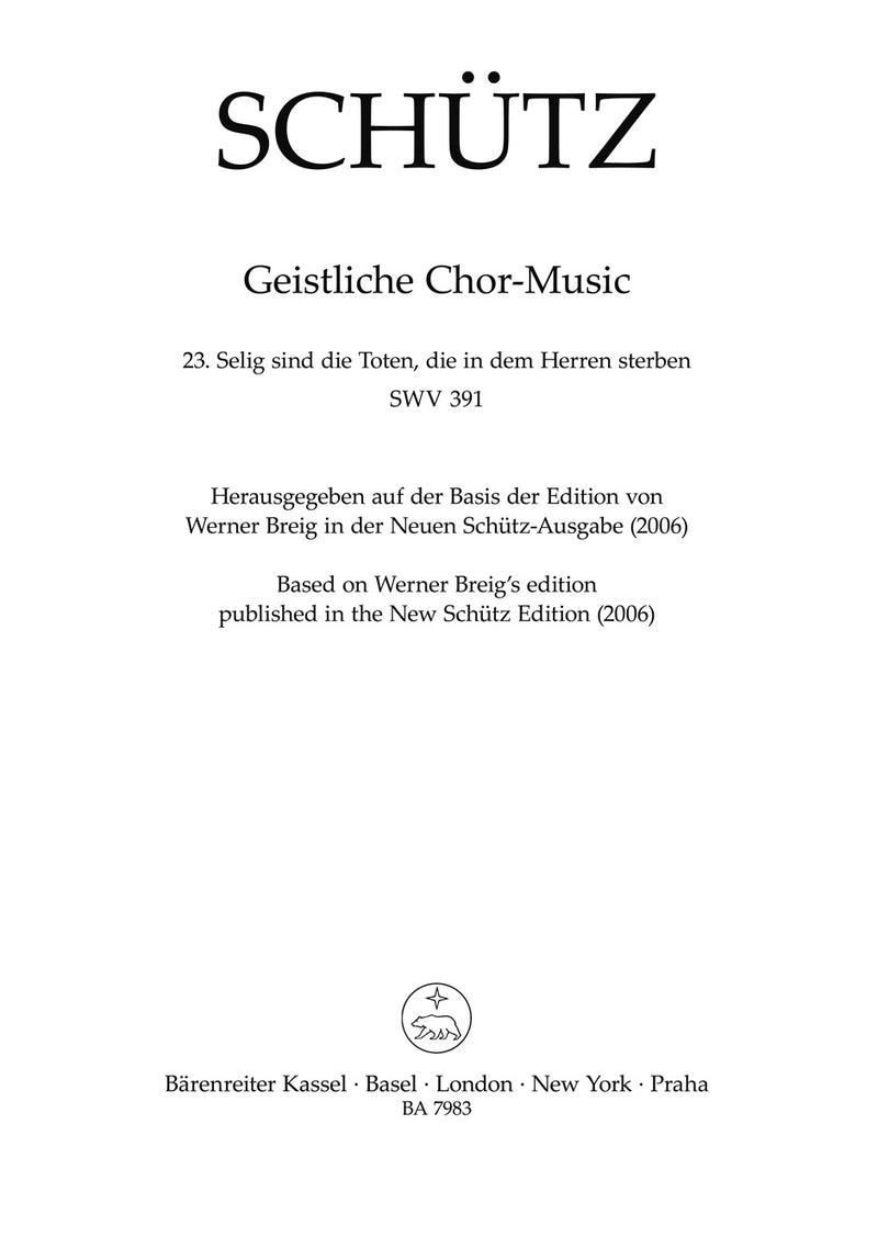 Selig sind die Toten, die in dem Herren sterben SWV 391