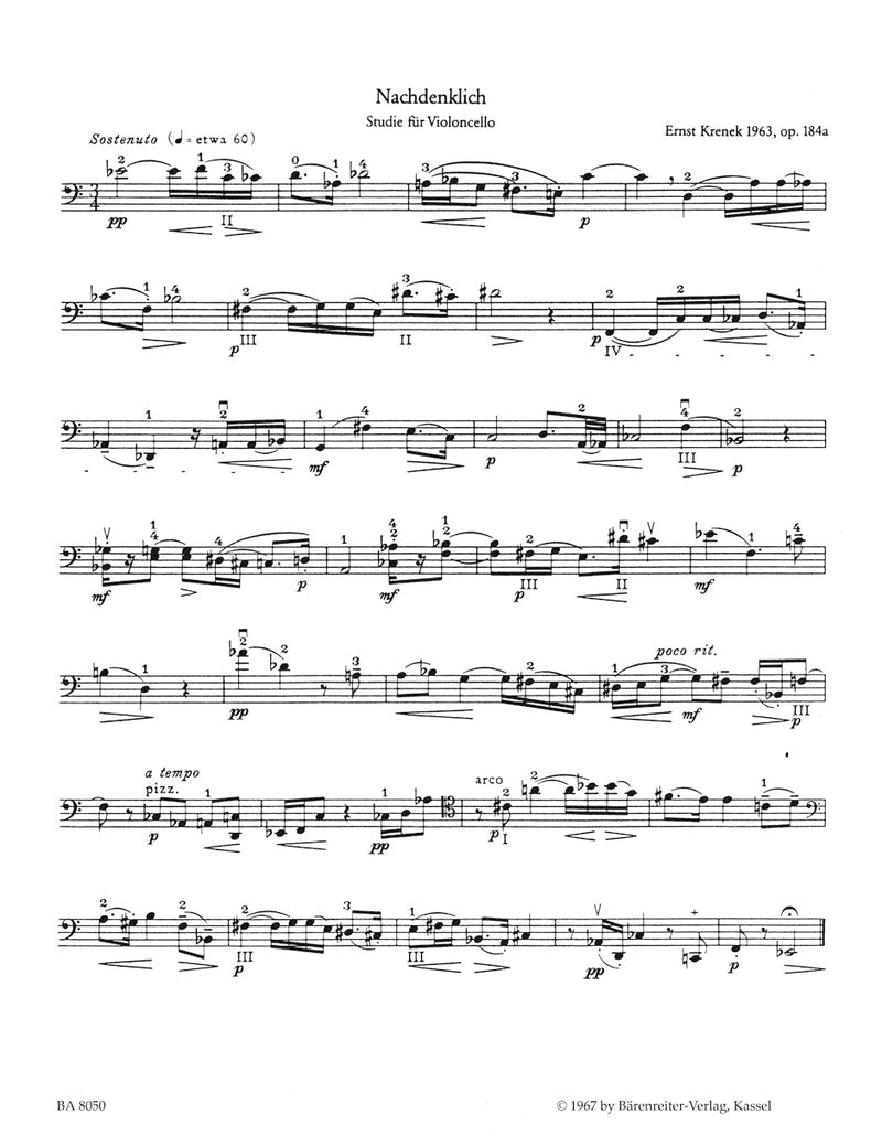 Two Studies for 1-4 Violoncellos op. 184 a/b (1963)