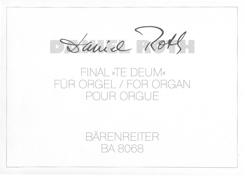 Final "Te Deum" für Orgel (1981)