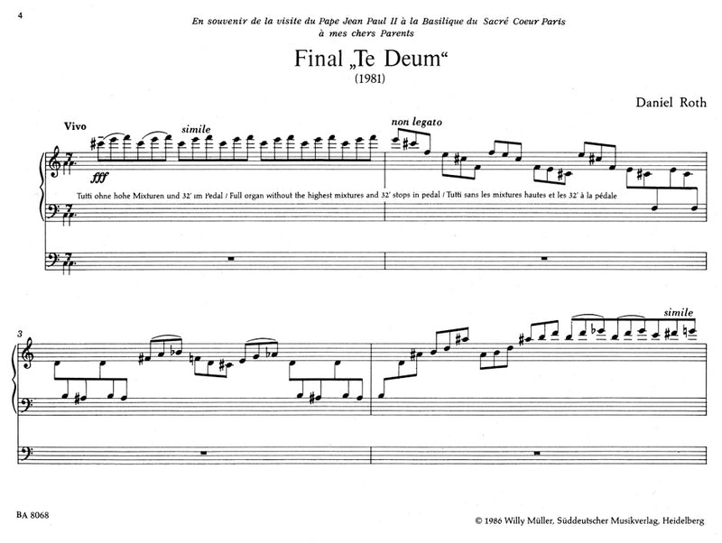 Final "Te Deum" für Orgel (1981)