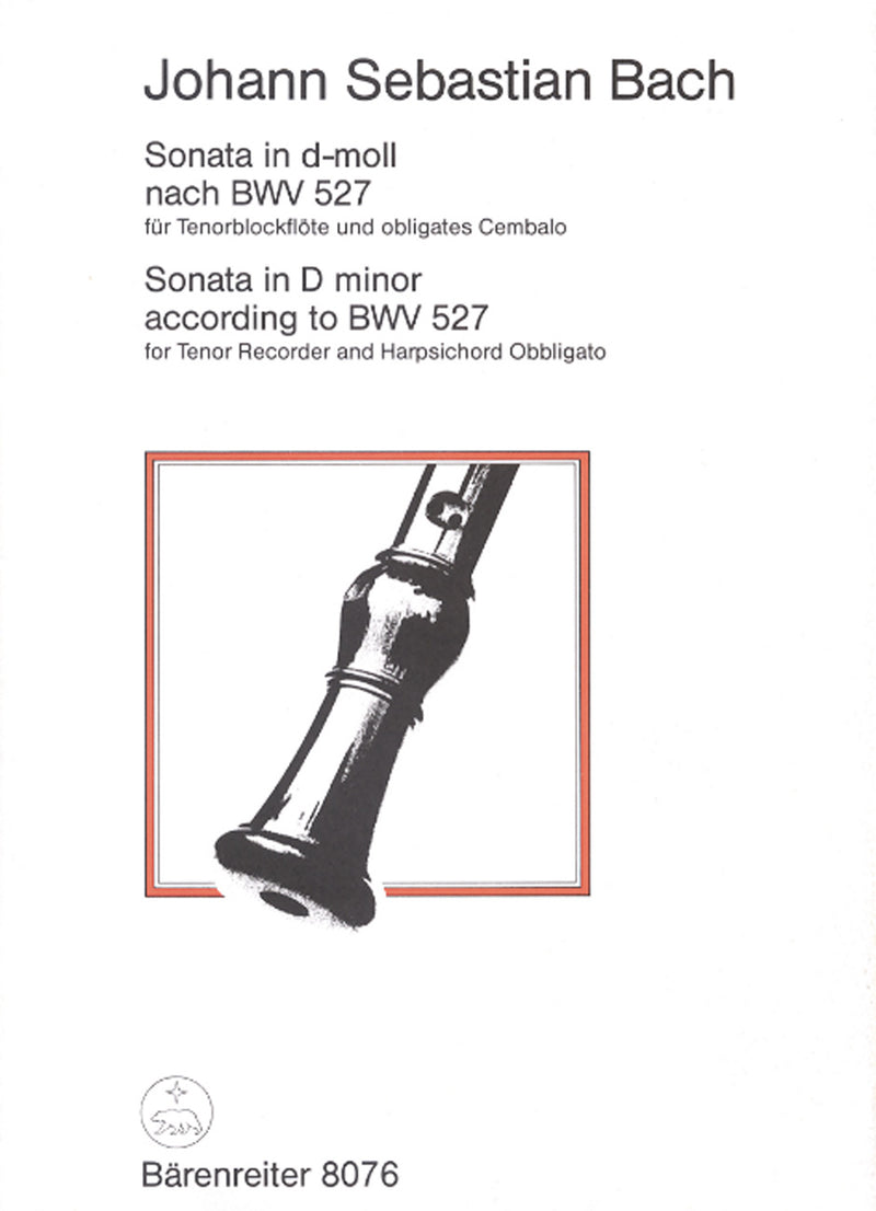 Sonata for tenor recorder and harpsichord obbligato in D minor (arr. from organ sonata, BWV 527)