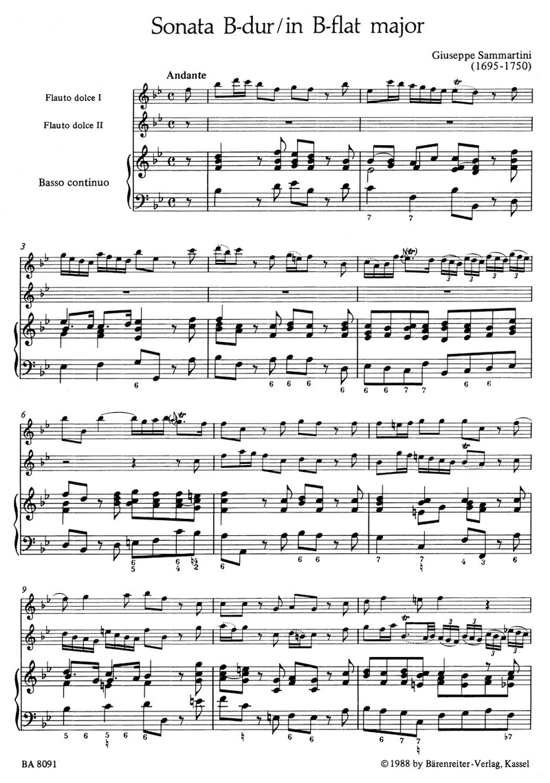Sonate B-Dur (Triosonate) [score & parts]