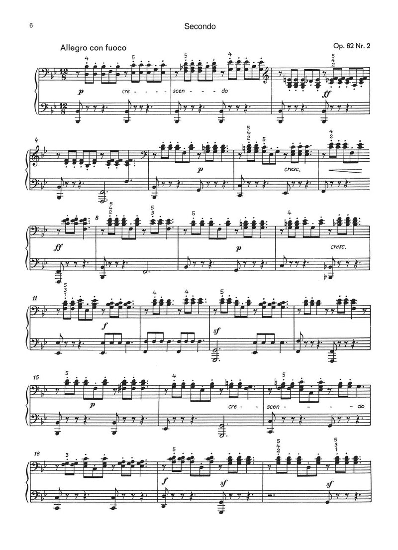 7 Lieder ohne Worte für Klavier zu vier Händen op. 62/1-6, 67/1