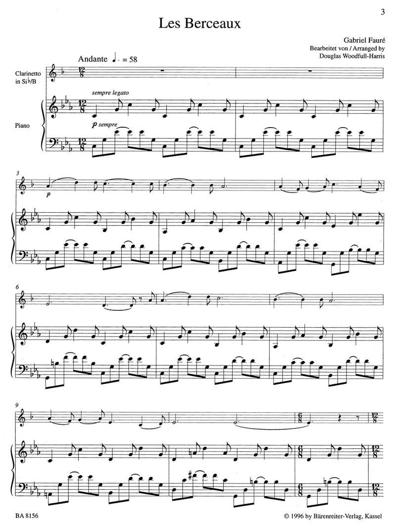 4 Mélodies für Klarinette und Klavier [score & part]