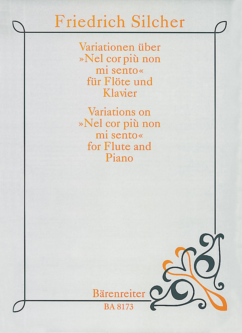 Variationen über "Nel cor piu non mi sento" für Flöte und Klavier (aus "La Molinara" von Giovanni Paisiello)